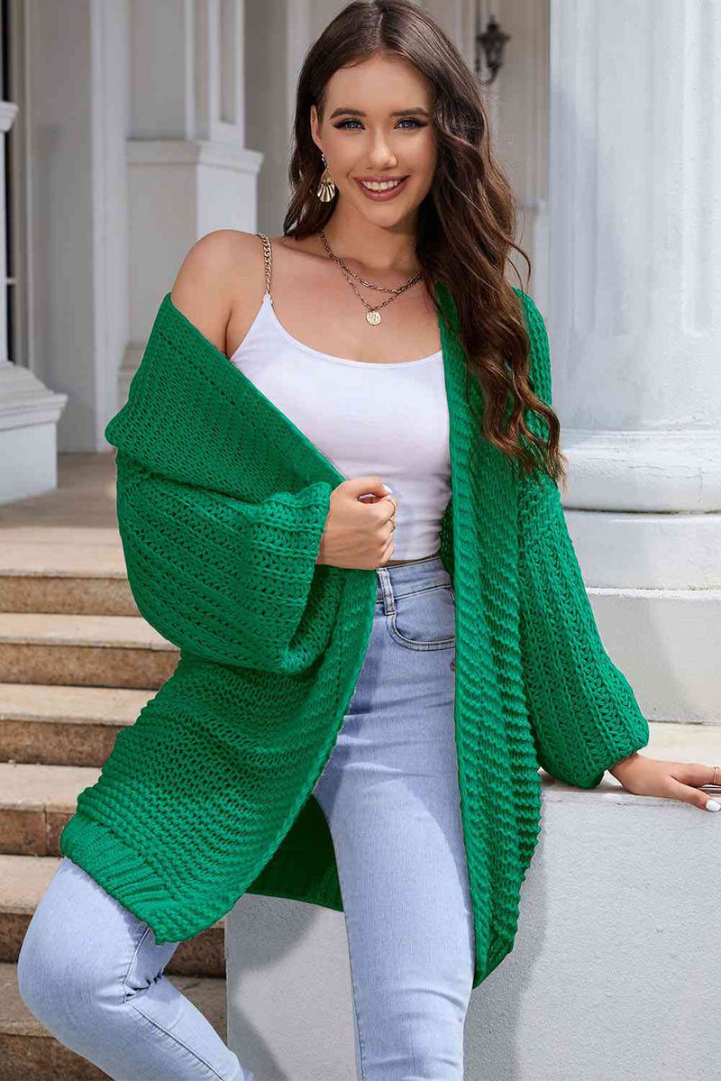 Elegant Cascade Open Front Cardigan