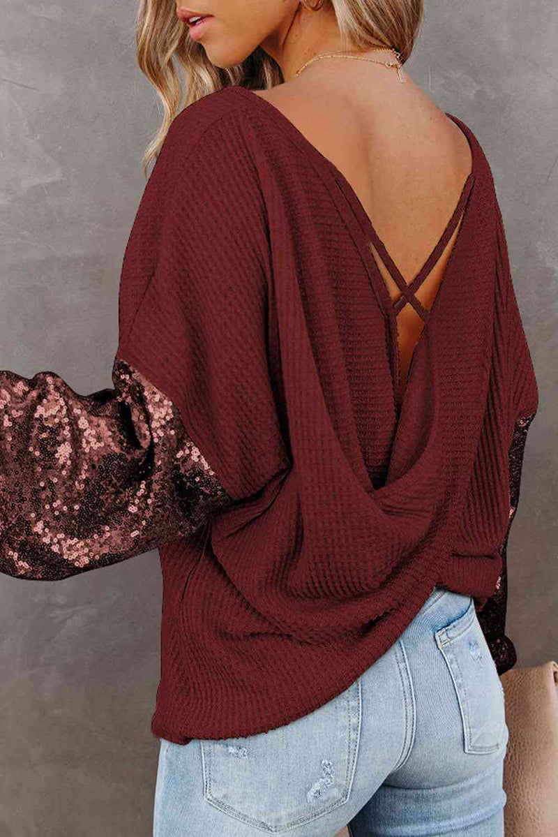 Sophisticated Sparkle Knit Blouse