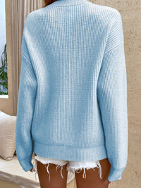 Sophisticated Buttoned Rib-Knit Pullover