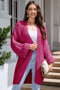 Elegant Cascade Open Front Cardigan