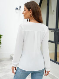 Elegance Unveiled Notched Blouse