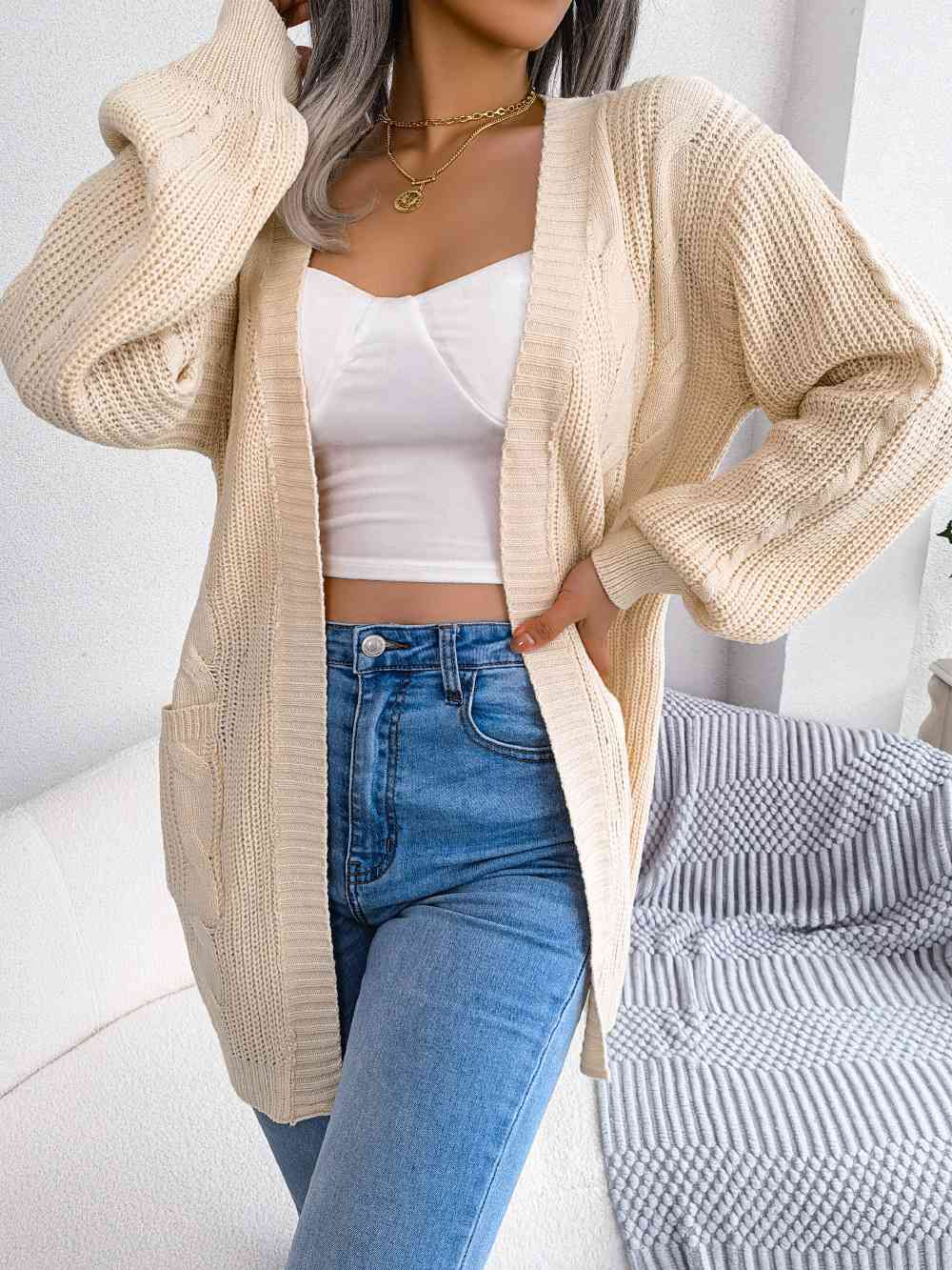 Cozy Charm Cable-Knit Cardigan