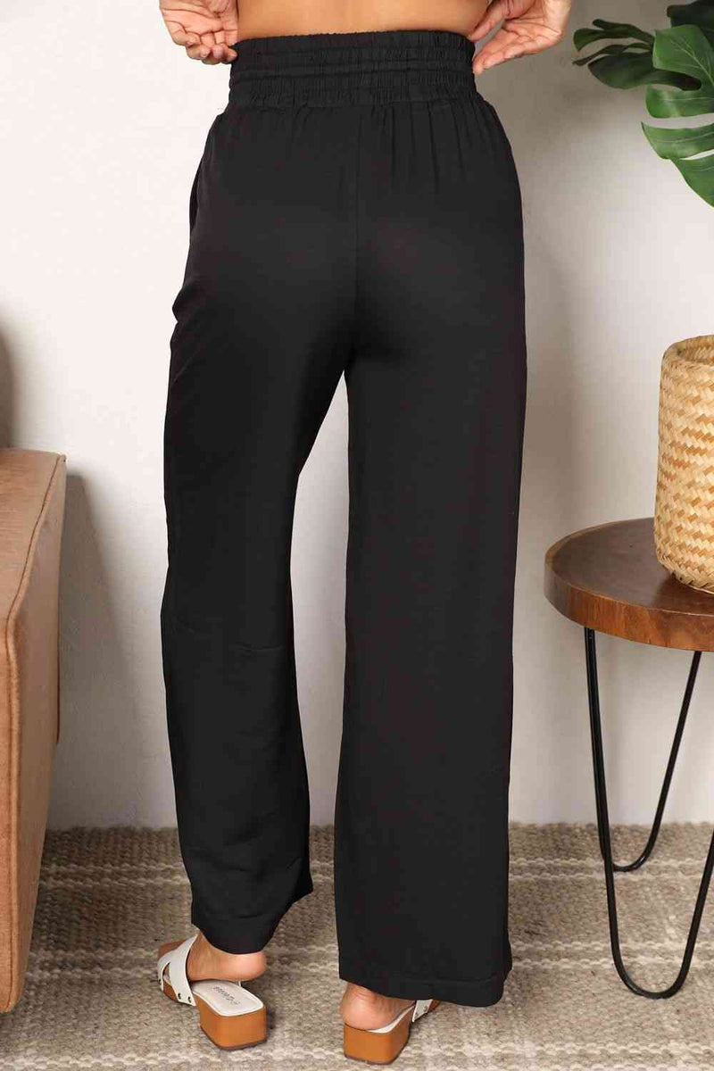 Chic Caramel Flow Wide-Leg Pants