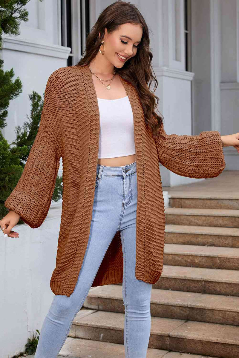 Elegant Cascade Open Front Cardigan